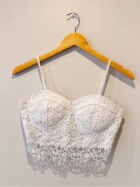 Acemi White Lace Corset Top